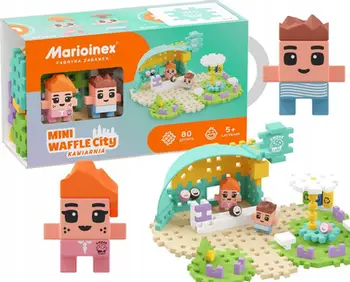 Lodra konstruktive Marioinex Mini Waffle Blocks Café, 80 pjesë, për ndërtime 2D dhe 3D, shumëngjyrëshe