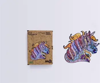 Puzzle druri PuzzleOK Eco Fabulous Unicorn, 63 pjesë, A4, shumëngjyrësh