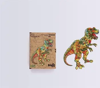 Puzzle druri PuzzleOK Eco Tyrannosaurus Rex, 72 pjesë, format A4, shumëngjyrësh