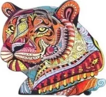 Puzzle druri PuzzleOK Mysterious Tiger 73, format A4, shumëngjyrëshe