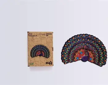 Puzzle druri PuzzleOK Luxury Peacock A4, 78 copa, shumëngjyrësh