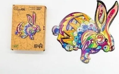 Mozaik druri PuzzleOK Eco Fluffy Rabbit, 60 pjesë, format A4 - 1