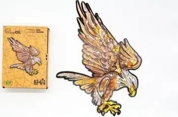 Puzzle druri PuzzleOK Eco Carpathian Eagle, 125 pjesë, formë shqiponjë, A3