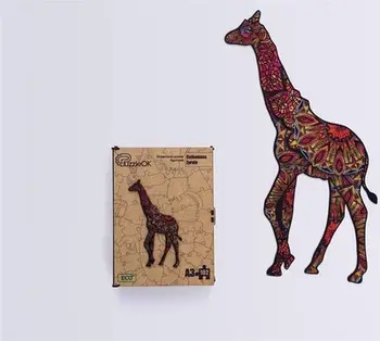 Puzzle druri PuzzleOK Eco Spotted Giraffe, 102 pjesë, A3, shumëngjyrësh