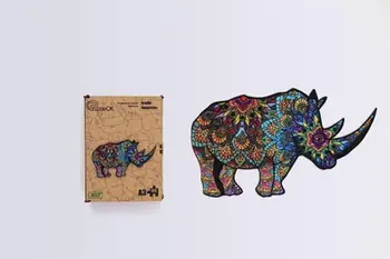 Puzzle druri PuzzleOK Rare Rhinoceros, 125 copa, format A3, kafe