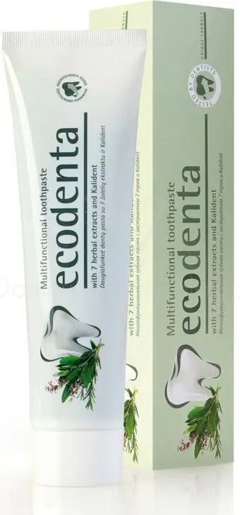 Pastë dhëmbësh Ecodenta Multifunksionale me 7 Barishte, 100 ml, e bardhë