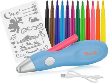Marker airbrush Peach PO150, i kaltër, me bateri të integrume