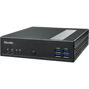 Kasë Shuttle XPC slim DL30N, Intel N100, DDR5, 2x LAN, fanless, 1.35L, e zezë