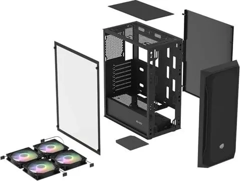 Kasë Fury Shobo SH4F RGB, e zezë - 2
