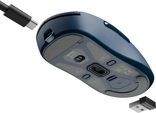 Maus ergonomik Fury Tanto T4, wireless, 12000 dpi, granat - 1