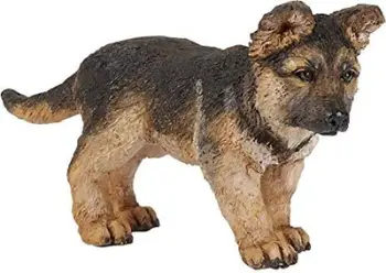 Figurë Russell Papo German Shepherd Puppy (54039), e kaftë / e zezë