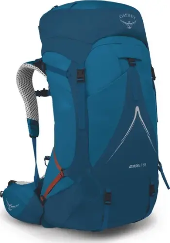 Çantë shpine për trekking Osprey Atmos AG LT 65, blu deti L/XL