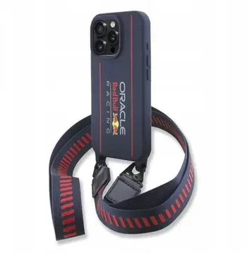 Mbështjellës telefoni Red Bull RBHMP16L24SISOLRV për iPhone 16 Pro 6.3", hardcase silikoni me rrip, MagSafe, blu navy