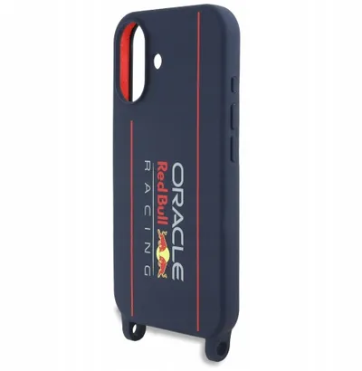 Këllëf silikoni Red Bull Vertical Logo Crossbody për iPhone 16, MagSafe, blu e errët - 5