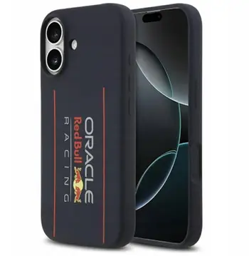 Kopertinë telefoni Red Bull MagSafe për iPhone 17, silikoni, logo vertikale, blu navy