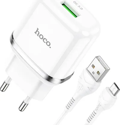 Karikues muri Hoco N3, 1x USB A, 18W QC 3.0, i bardhë - 3