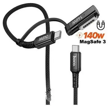 Kabllo Hoco U142 2in1 USB C në USB C Mag3, 240W, 1.8m, e zezë