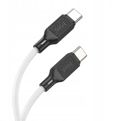Kabllo karikimi Hoco X90 USB C në USB C, 60W 3A, 1m, e bardhë - 1