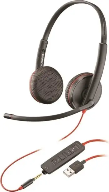 Kufje Plantronics Blackwire C3225 USB-A, e zezë-kuqe