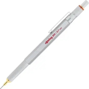 Laps mekanik rotring 1904444, metal, HB, 0.7 mm, argjendtë