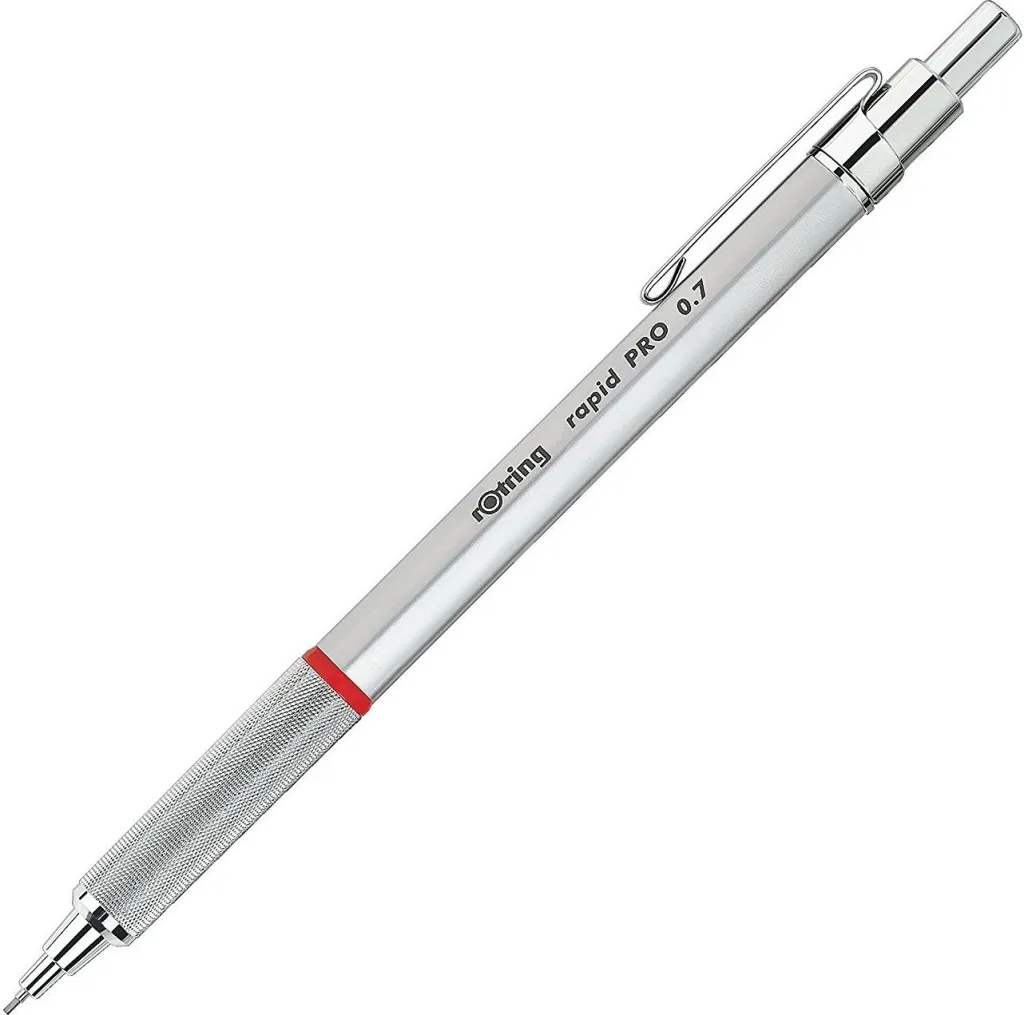 Stilolaps metalik rotring 1904256, 0.7mm, krom, argjend - 1