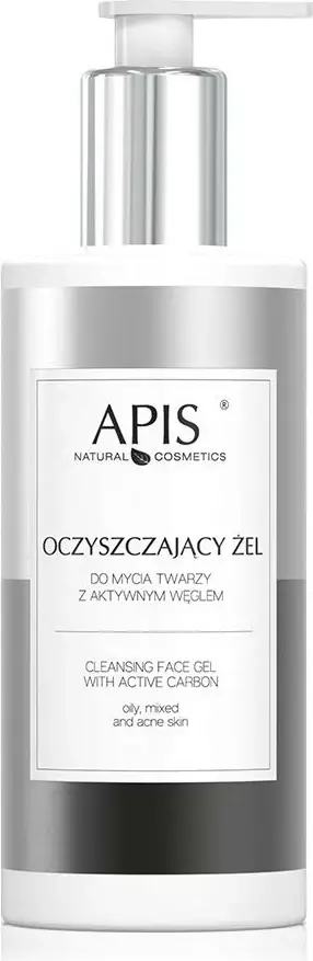 Xhel pastrues për fytyrë Apis Face Cleansing Gel, me karbon aktiv, 300 ml