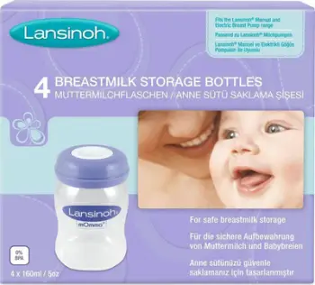 Set shishe Lansinoh 20417, 4 copë, transparente/vjollcë