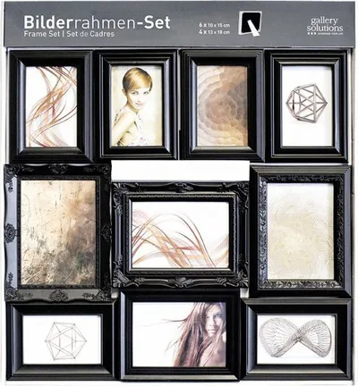 Set korniza fotografishë Nielsen Design, 10 copë, të zeza - 1
