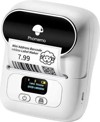 Printer etiketa Phomemo M110, portativ, lidhje Bluetooth/USB, i bardhë