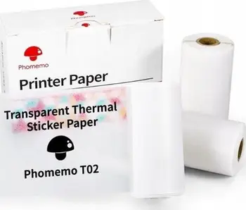 Letër vetëngjitëse transparente Phomemo Q22-TTRMS, për printerë T02 M02 M03 M04, gjerësi 50mm, set 3 rrotulla