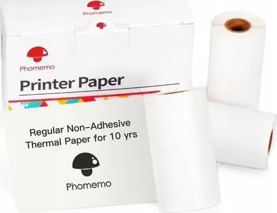 Rrotulla letre termike Phomemo Q22-RM10, 53mm, set 3 copë, e bardhë - 1