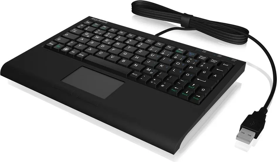 Tastierë mini KeySonic ACK-3410 me touchpad, USB, QWERTZ, e zezë - 3