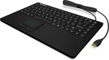 Tastierë industriale KeySonic KSK-5230IN, mini, USB, me touchpad, IP68, e zezë