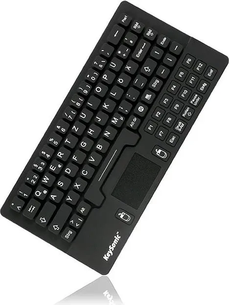 Tastierë mini KeySonic KSK-5031IN, mekanike, me touchpad, USB, e zezë - 1