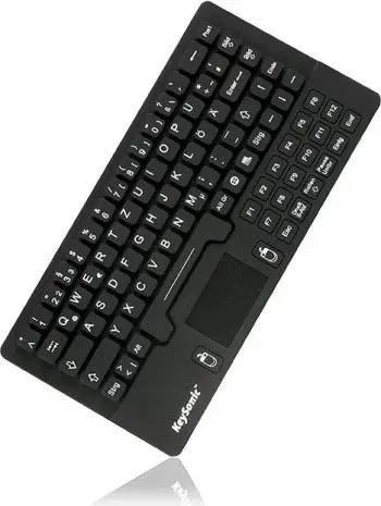 Tastierë mini mekanike KeySonic KSK-5031IN, QWERTZ, me touchpad, USB, e zezë