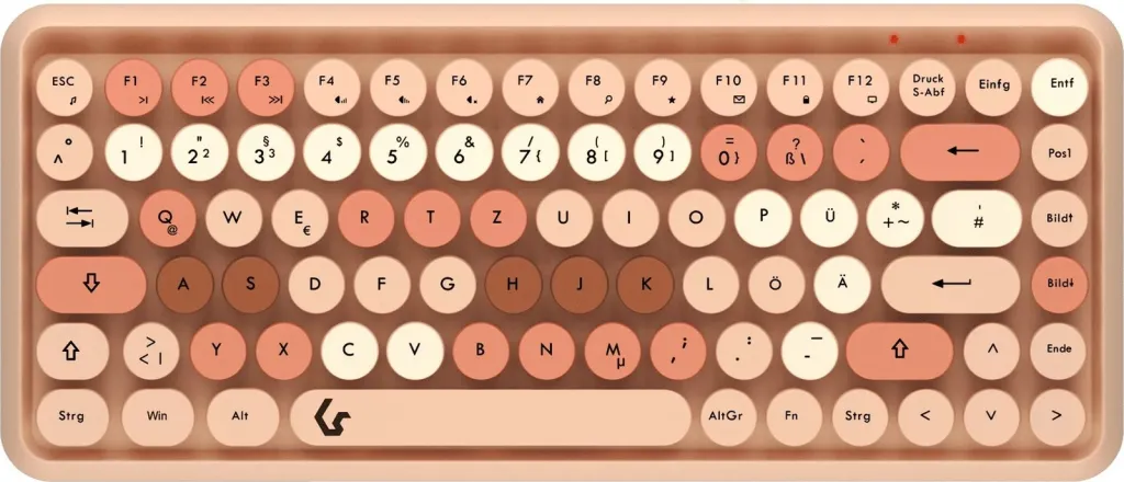 Set tastierë & maus KeySonic KSKM-5200M-RF, wireless, QWERTZ, 86 taste, bezhë/kafe/rozë - 2