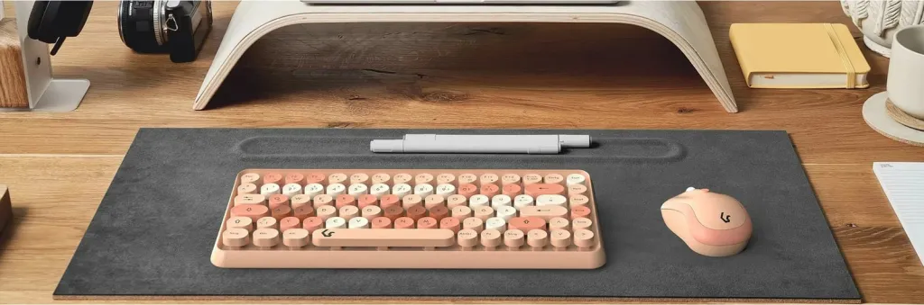 Set tastierë & maus KeySonic KSKM-5200M-RF, wireless, QWERTZ, 86 taste, bezhë/kafe/rozë - 4
