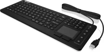Tastierë industriale KeySonic KSK-6231INEL, full-size, USB, touchpad, ndriçim, e zezë