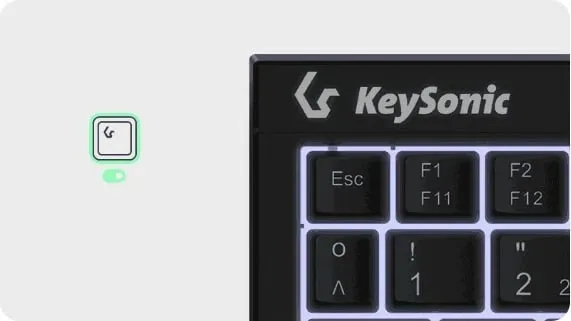 Kasë tastierë KeySonic KSK-3211ELU, QWERTZ, LED, touchpad, e zezë - 4
