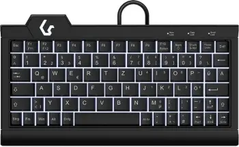 Tastierë KeySonic KSK-3010ELC, me kabllo, LED, QWERTZ, e zezë
