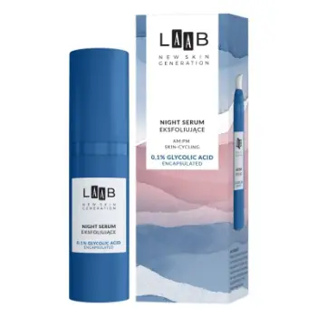 Serum nate eksfoliues për femra AA LAAB AM:PM Night Serum Exfoliating 0.1% Encapsulated Glycolic Acid, 30ml