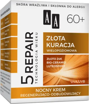 Krem nate rigjenerues dhe rindërtues AA Age Technology 5Repair 60+ Golden Treatment, 50ml
