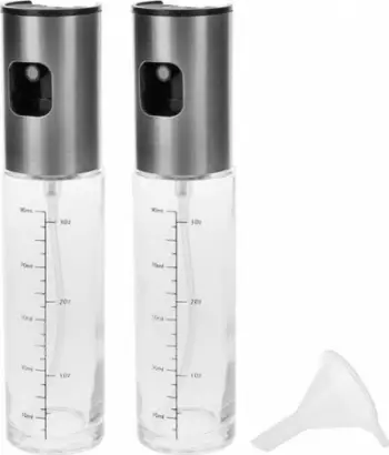 Set shishe sprej për vaj dhe uthull Brunbeste 3132, 100ml, xham dhe çelik, transparente