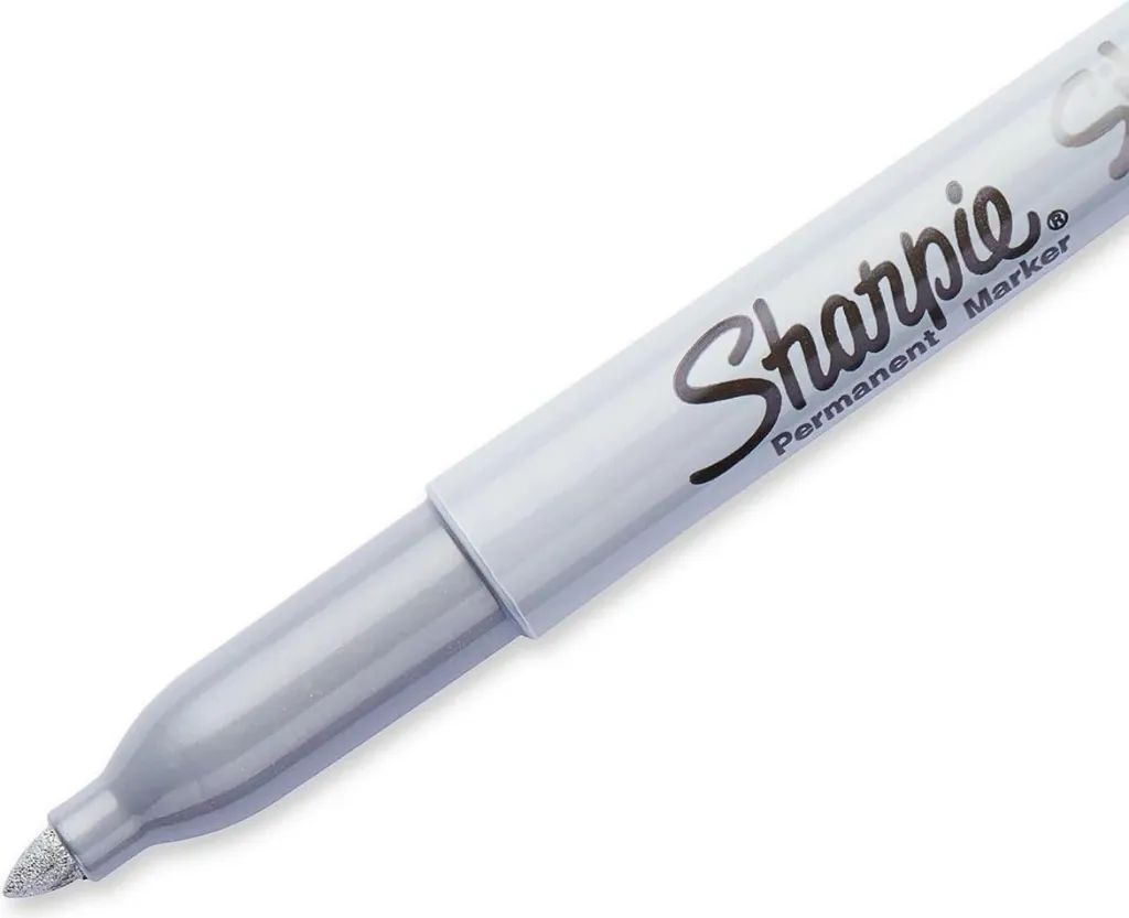 Marker permanent Sharpie Metallic Silver, set 12 copë, majë e hollë, argjend - 2