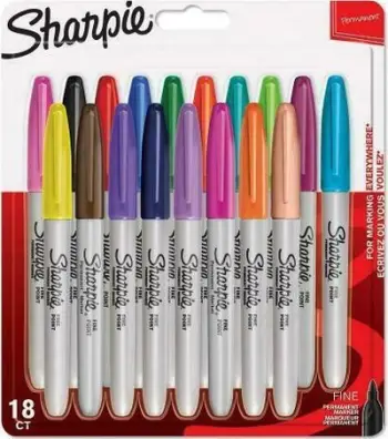 Set markerë Sharpie Fine, majë e hollë, 18 ngjyra, shumëngjyrëshe