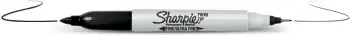 Marker Sharpie Twin Tip, Fine/Ultra Fine, 0.5 mm/0.9 mm, e zezë/gri, 12 copë