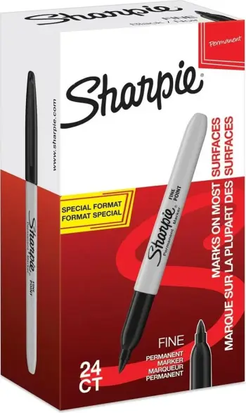 Set markera Sharpie Fine, majë e rrumbullakët, 24 copë, të zinj