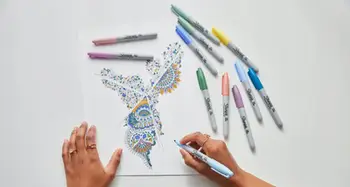 Set marker permanent Sharpie Mystic Gems 12 copë, majë e hollë, ngjyra të përziera