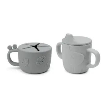 Set ushqimi gote dhe pjate- Deer friends -Grey
