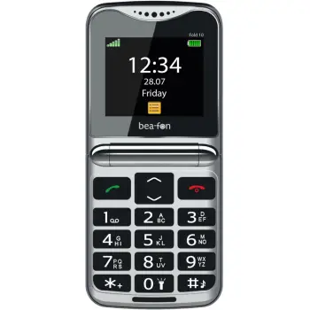 Celular Beafon Fold10, Clamshell, Single SIM, 5.59 cm (2.2"), 1000 mAh, E zezë, Argjend